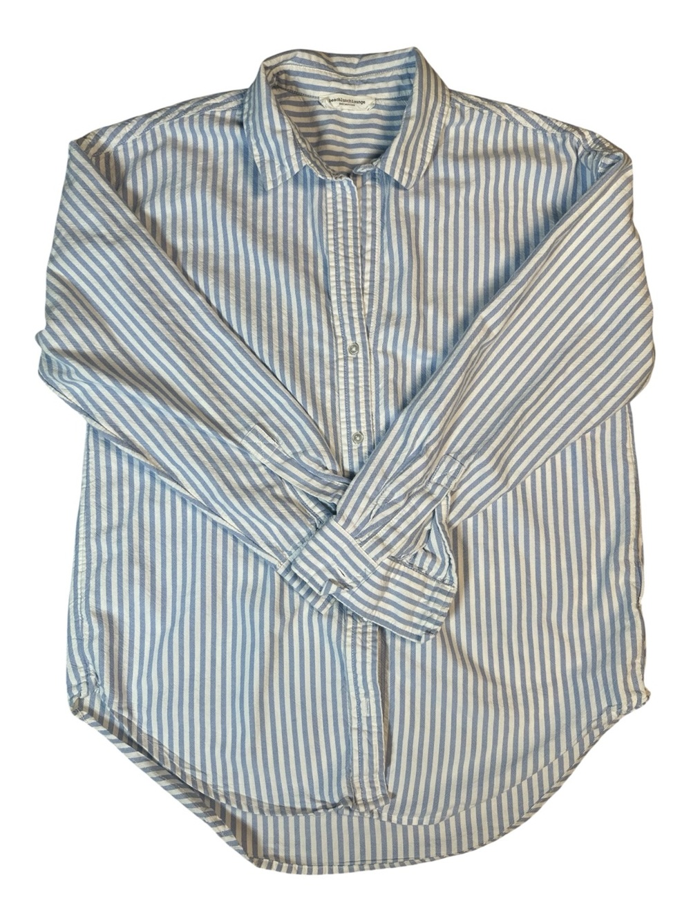 Beachlunch Lounge Button Down Shirt Blue & White Striped Size Small